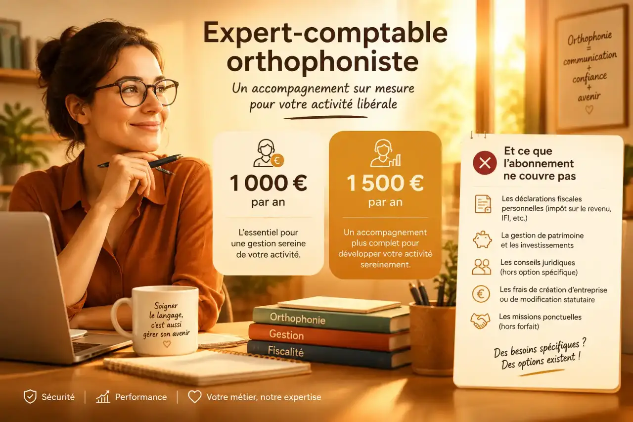 Expert-comptable orthophoniste : 1 000 € ou 1 500 € par an, et ce que l'abonnement ne couvre pas